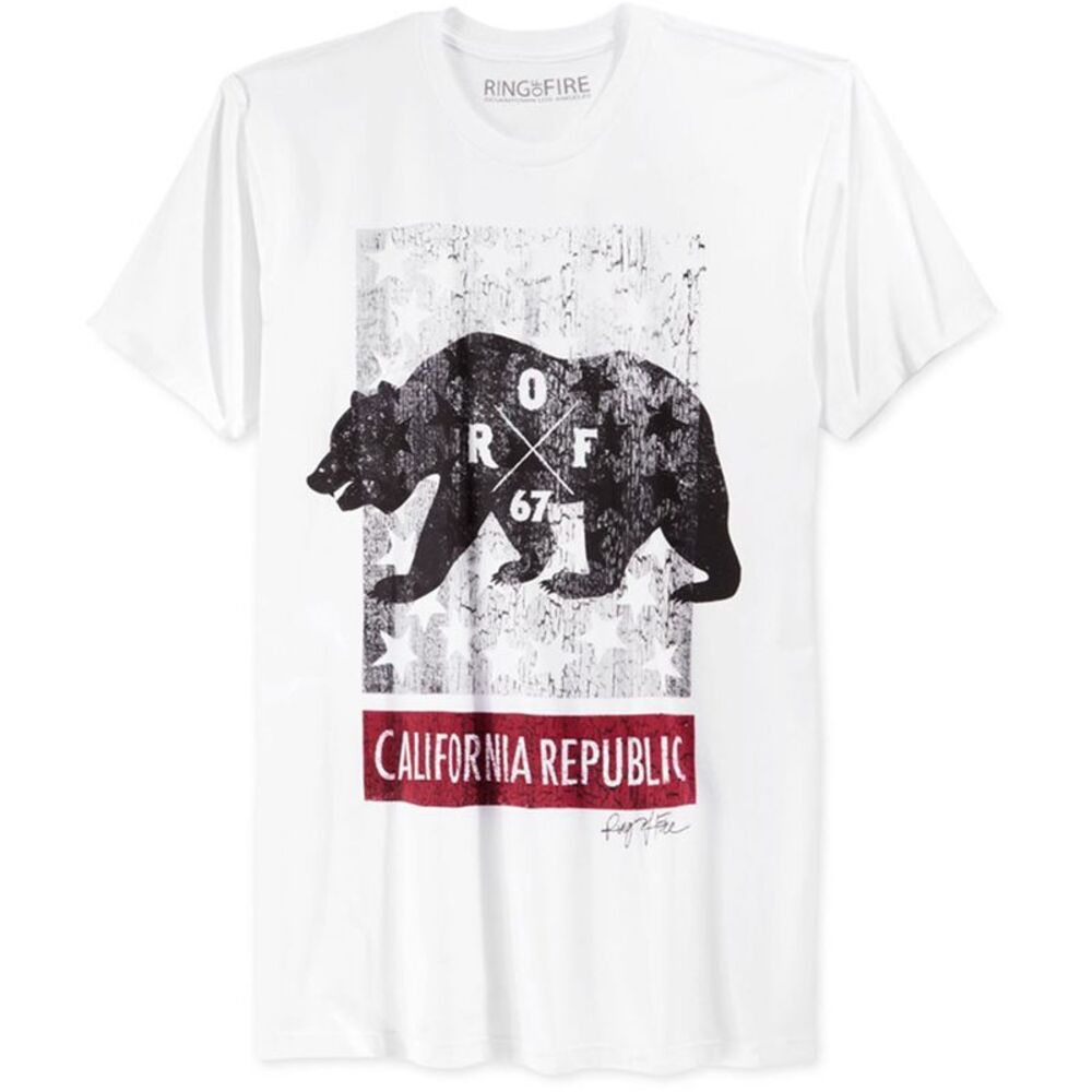 Ring Of Fire Mens Republic Of Fire Graphic T-Shirt, NWT